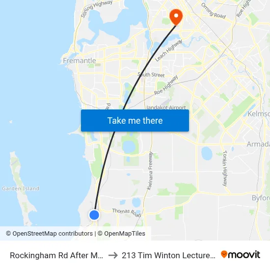 Rockingham Rd After Mason Rd to 213 Tim Winton Lecture Theatre map