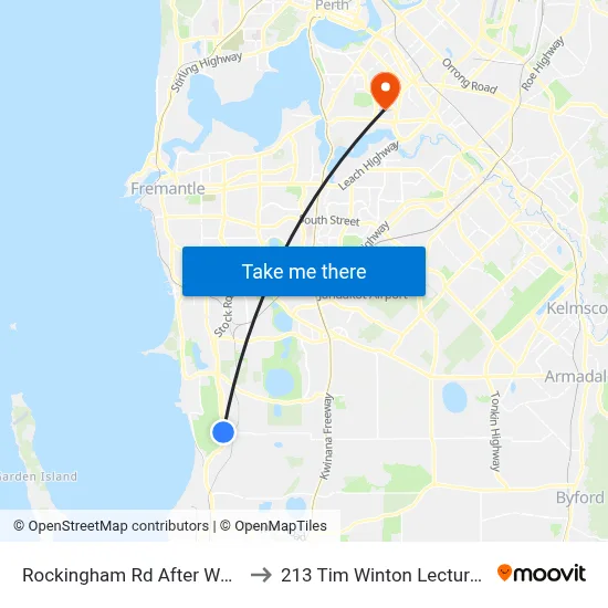 Rockingham Rd After Wattleup Rd to 213 Tim Winton Lecture Theatre map
