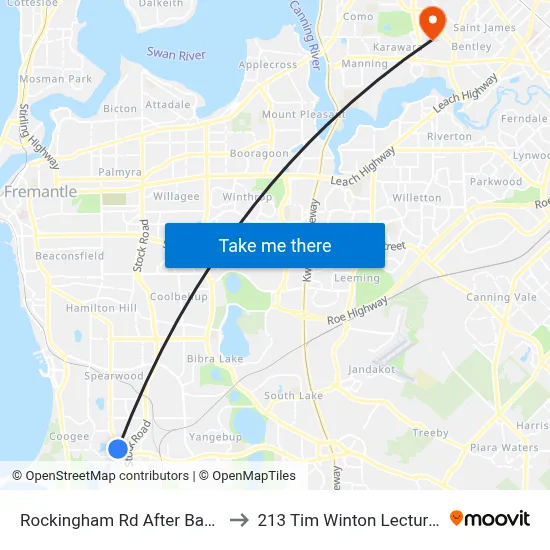 Rockingham Rd After Bacich Mews to 213 Tim Winton Lecture Theatre map