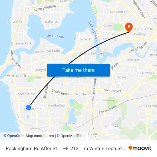 Rockingham Rd After Strode Av to 213 Tim Winton Lecture Theatre map