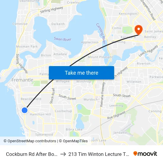 Cockburn Rd After Boyd Cr to 213 Tim Winton Lecture Theatre map