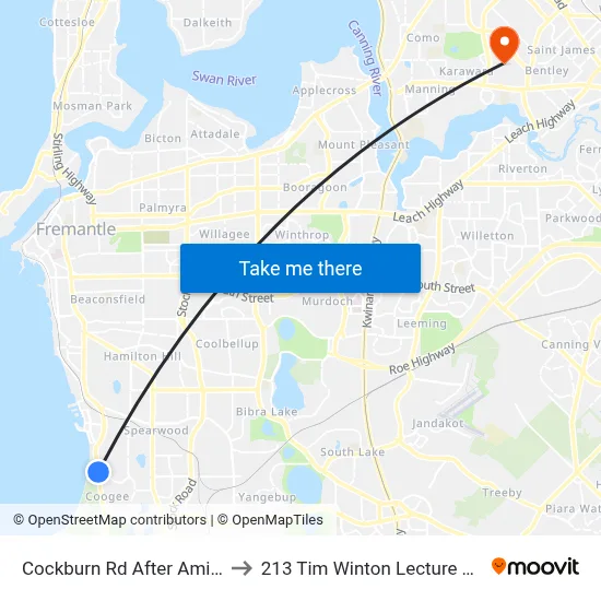 Cockburn Rd After Amity Bvd to 213 Tim Winton Lecture Theatre map