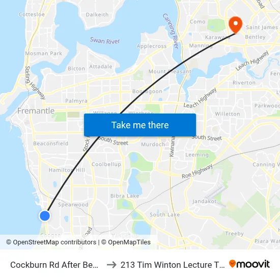 Cockburn Rd After Beach Rd to 213 Tim Winton Lecture Theatre map