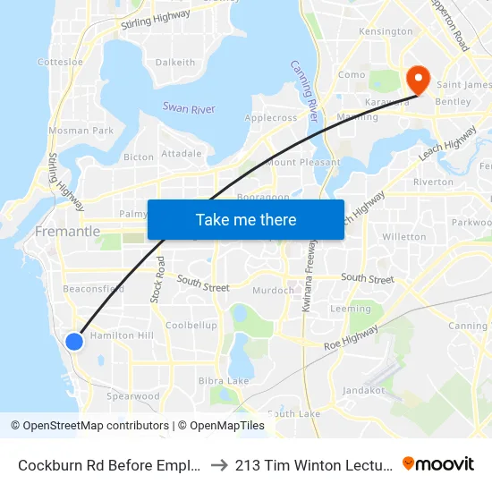 Cockburn Rd Before Emplacement Cr to 213 Tim Winton Lecture Theatre map