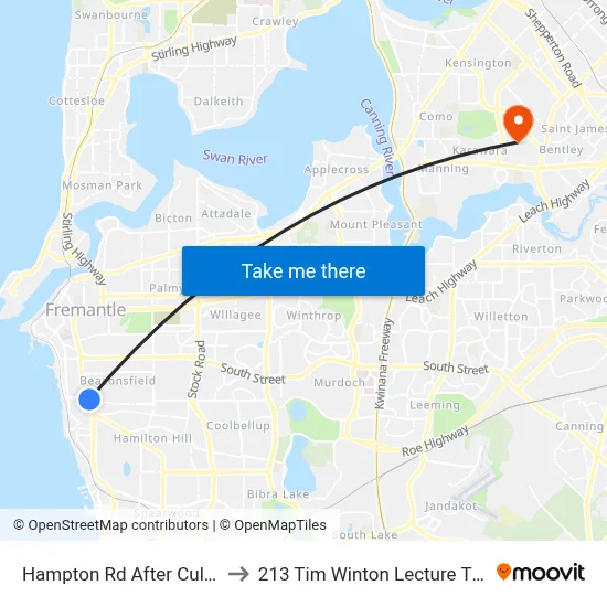 Hampton Rd After Culver St to 213 Tim Winton Lecture Theatre map