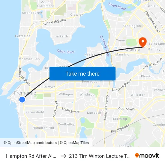Hampton Rd After Alma St to 213 Tim Winton Lecture Theatre map