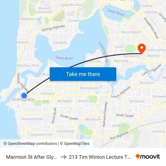 Marmion St After Glyde St to 213 Tim Winton Lecture Theatre map