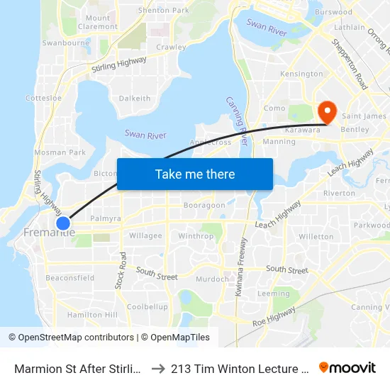 Marmion St After Stirling Hwy to 213 Tim Winton Lecture Theatre map