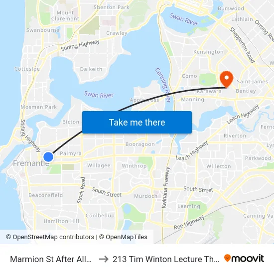 Marmion St After Allen St to 213 Tim Winton Lecture Theatre map