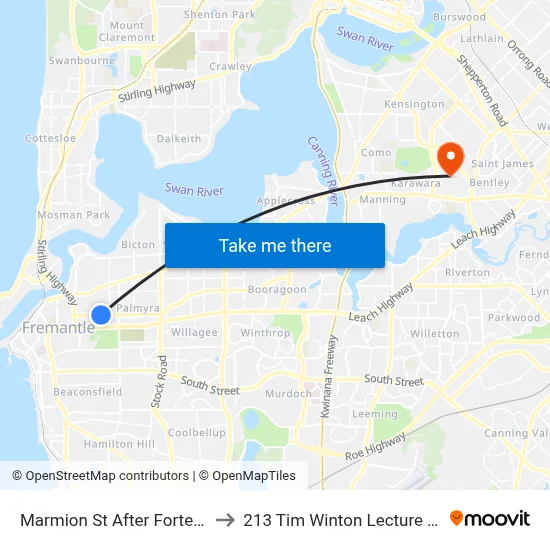 Marmion St After Fortescue St to 213 Tim Winton Lecture Theatre map