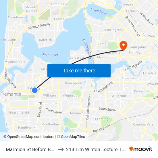 Marmion St Before Baal St to 213 Tim Winton Lecture Theatre map