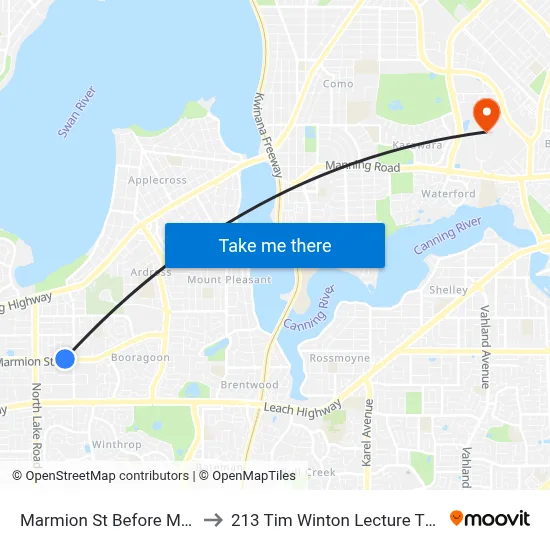 Marmion St Before Marr St to 213 Tim Winton Lecture Theatre map