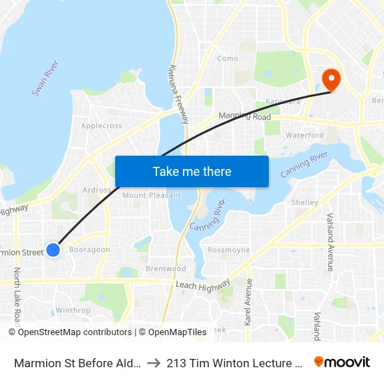 Marmion St Before Aldous Pl to 213 Tim Winton Lecture Theatre map
