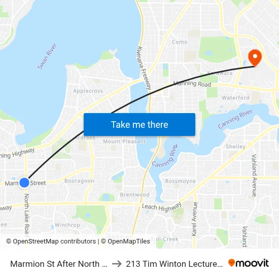 Marmion St After North Lake Rd to 213 Tim Winton Lecture Theatre map