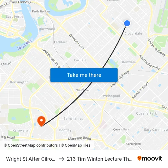 Wright St After Gilroy St to 213 Tim Winton Lecture Theatre map