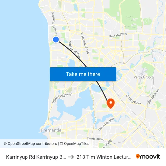 Karrinyup Rd Karrinyup Bus Depot to 213 Tim Winton Lecture Theatre map