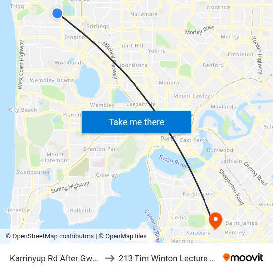 Karrinyup Rd After Gwelup St to 213 Tim Winton Lecture Theatre map