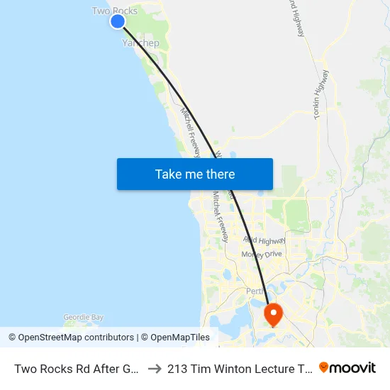 Two Rocks Rd After Gage St to 213 Tim Winton Lecture Theatre map