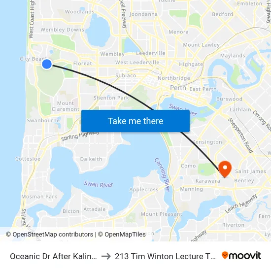 Oceanic Dr After Kalinda Dr to 213 Tim Winton Lecture Theatre map