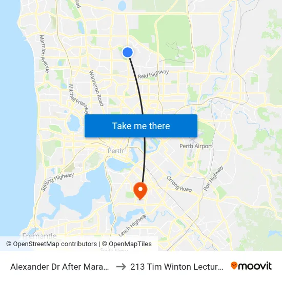 Alexander Dr After Marangaroo Dr to 213 Tim Winton Lecture Theatre map