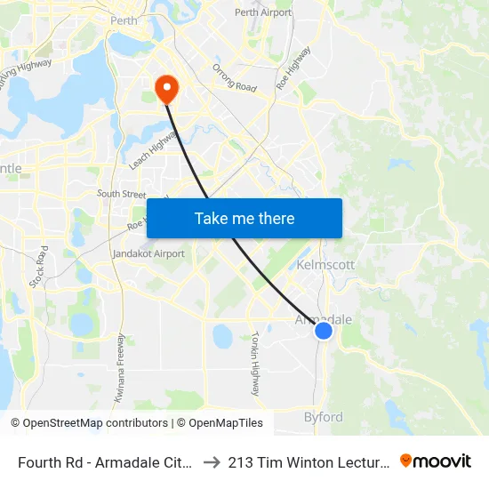 Fourth Rd - Armadale City Shop Ctr to 213 Tim Winton Lecture Theatre map