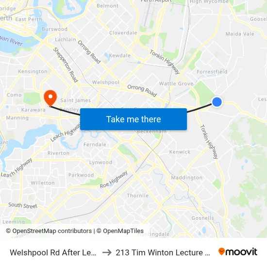 Welshpool Rd After Lewis Rd to 213 Tim Winton Lecture Theatre map