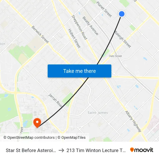 Star St Before Asteroid Wy to 213 Tim Winton Lecture Theatre map