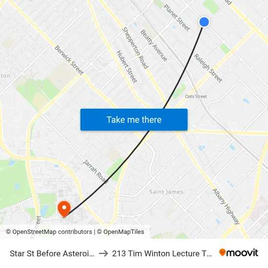 Star St Before Asteroid Wy to 213 Tim Winton Lecture Theatre map