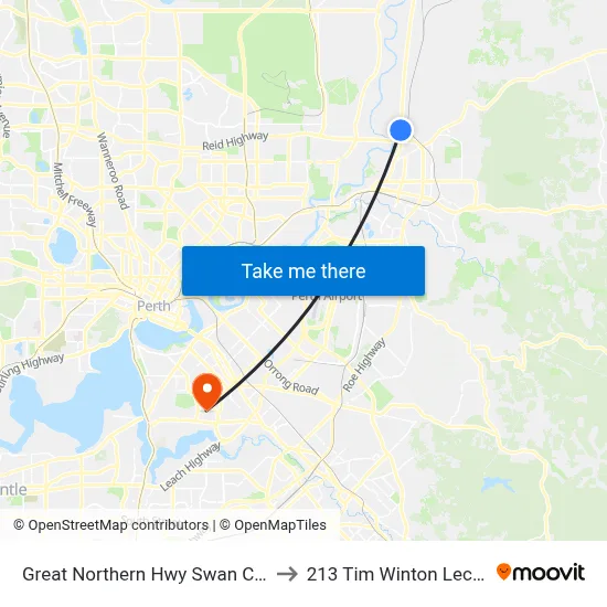 Great Northern Hwy Swan Christian College to 213 Tim Winton Lecture Theatre map