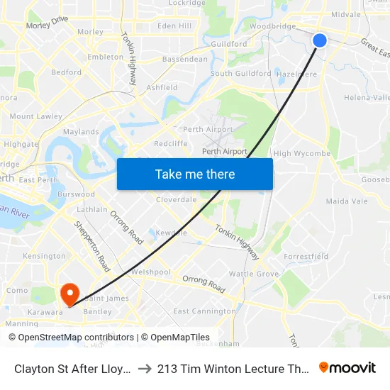 Clayton St After Lloyd St to 213 Tim Winton Lecture Theatre map