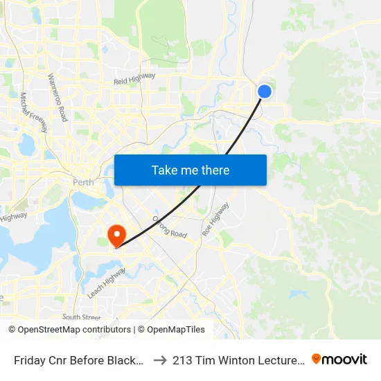 Friday Cnr Before Blackadder Rd to 213 Tim Winton Lecture Theatre map