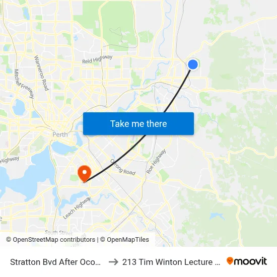 Stratton Bvd After Oconnor Rd to 213 Tim Winton Lecture Theatre map