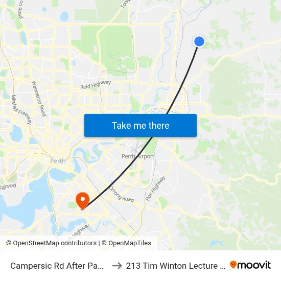 Campersic Rd After Padbury Av to 213 Tim Winton Lecture Theatre map