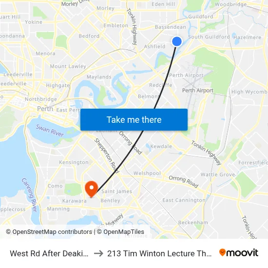 West Rd After Deakin St to 213 Tim Winton Lecture Theatre map