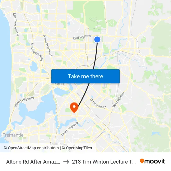 Altone Rd After Amazon Dr to 213 Tim Winton Lecture Theatre map