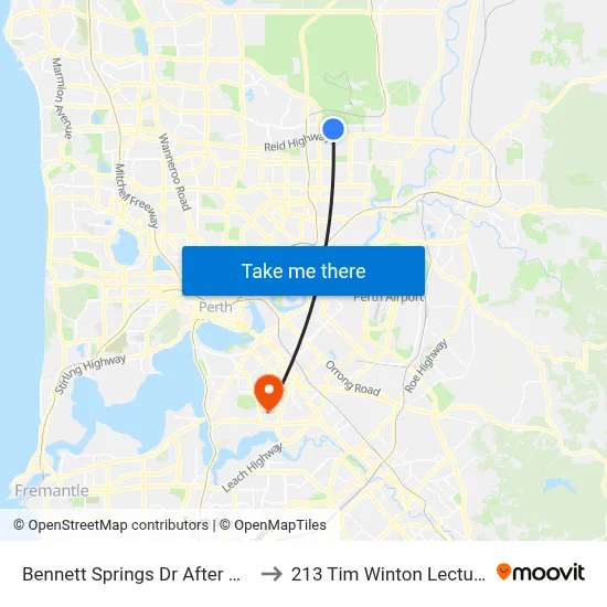 Bennett Springs Dr After Domatia Bvd to 213 Tim Winton Lecture Theatre map