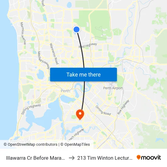 Illawarra Cr Before Marangaroo Dr to 213 Tim Winton Lecture Theatre map