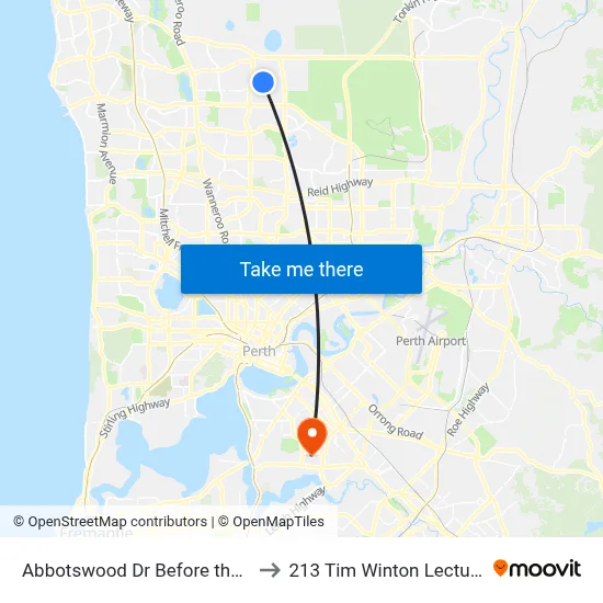 Abbotswood Dr Before the Broadview to 213 Tim Winton Lecture Theatre map