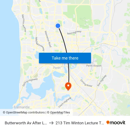 Butterworth Av After Lea Rd to 213 Tim Winton Lecture Theatre map