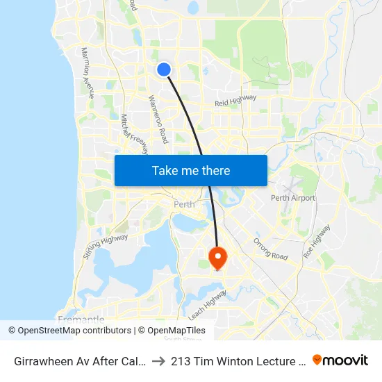 Girrawheen Av After Calvert Wy to 213 Tim Winton Lecture Theatre map