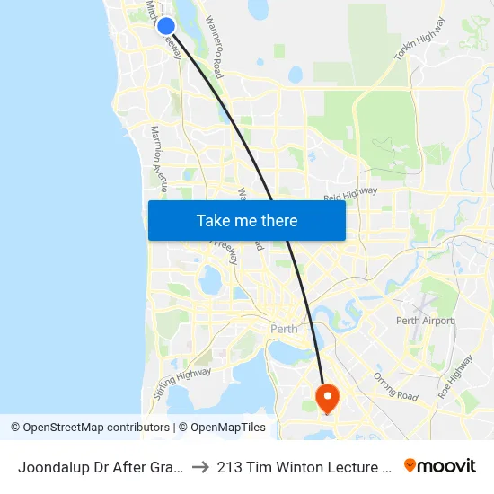 Joondalup Dr After Grand Bvd to 213 Tim Winton Lecture Theatre map
