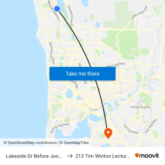 Lakeside Dr Before Joondalup Dr to 213 Tim Winton Lecture Theatre map