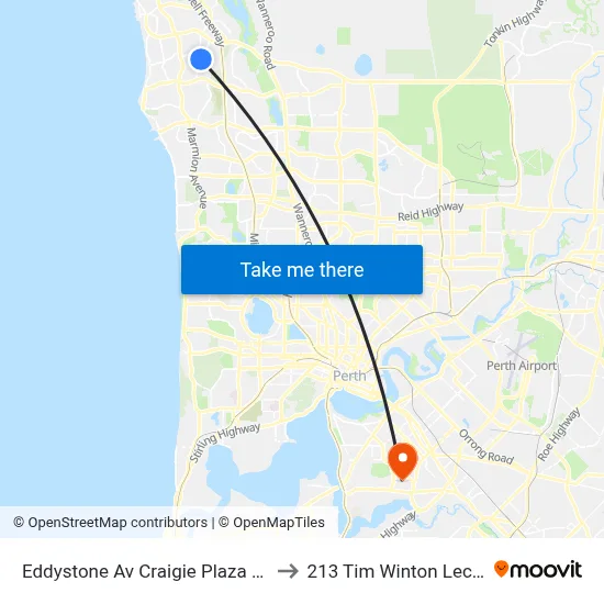 Eddystone Av Craigie Plaza Shopping Centre to 213 Tim Winton Lecture Theatre map