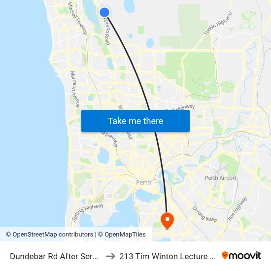 Dundebar Rd After Servite Tce to 213 Tim Winton Lecture Theatre map