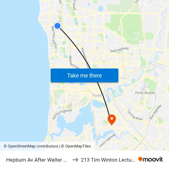 Hepburn Av After Walter Padbury Bvd to 213 Tim Winton Lecture Theatre map