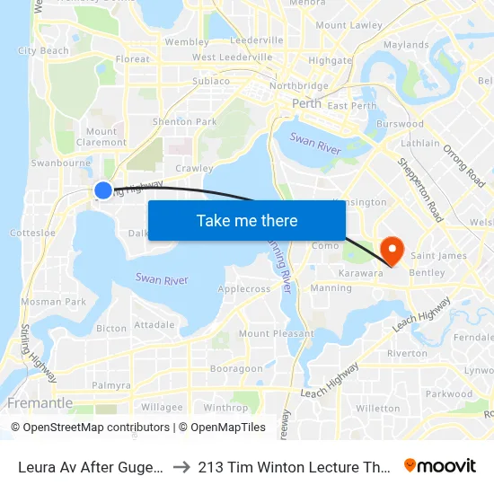 Leura Av After Gugeri St to 213 Tim Winton Lecture Theatre map