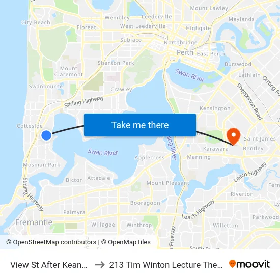 View St After Keane St to 213 Tim Winton Lecture Theatre map