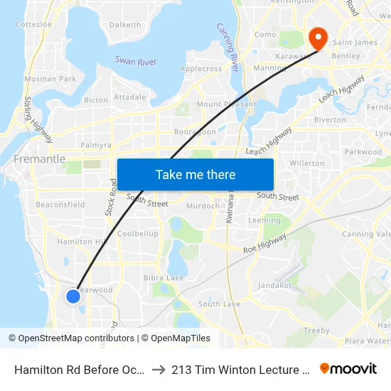 Hamilton Rd Before Ocean Rd to 213 Tim Winton Lecture Theatre map