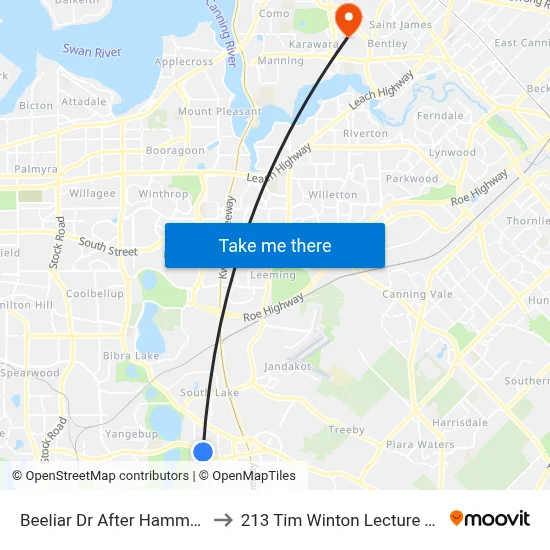 Beeliar Dr After Hammond Rd to 213 Tim Winton Lecture Theatre map