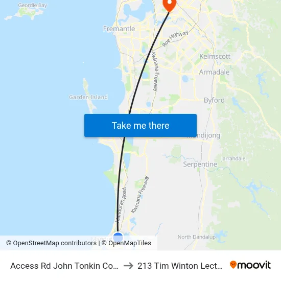Access Rd John Tonkin College Stand 2 to 213 Tim Winton Lecture Theatre map